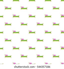 Children bed pattern. Cartoon illustration of children bed vector pattern for web