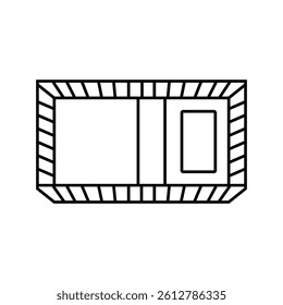 children bed top view line icon vector. children bed top view sign. isolated contour symbol black illustration