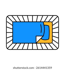 children bed top view line icon vector. children bed top view sign. isolated symbol illustration