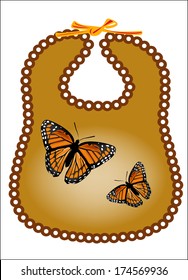 children bib with butterflies 