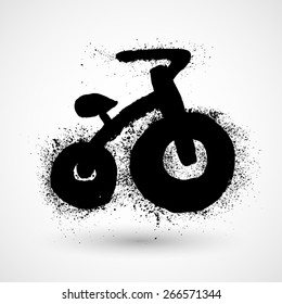 Children bicycle grunge icon