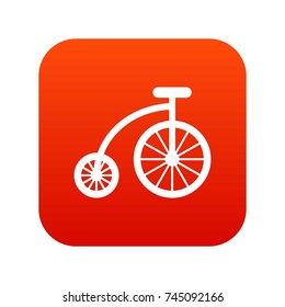 Children bicycle icon digital red for any design isolated on white vector illustration