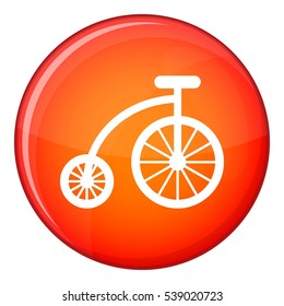 Children bicycle icon in red circle isolated on white background vector illustration