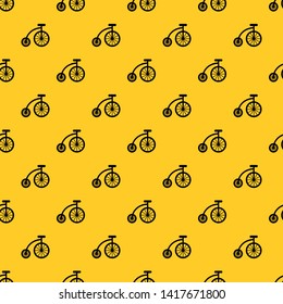 Children bicycle pattern seamless vector repeat geometric yellow for any design