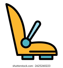 Children bicycle seat with armrests icon. Outline children bicycle seat with armrests vector icon color flat isolated