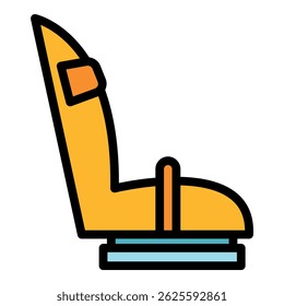 Children bicycle seat rag icon. Outline children bicycle seat rag vector icon color flat isolated