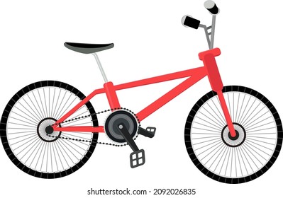 Children bike, illustration, vector on a white background.