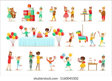 Children Birthday Party Set Of Scenes