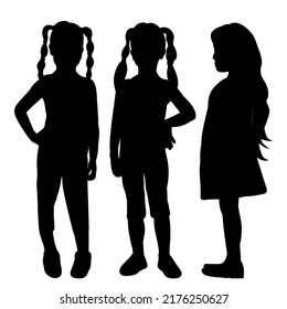 Children Black Silhouette Isolated Vector Stock Vector (Royalty Free ...