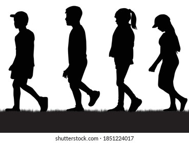 Children Black Silhouettes Conceptual Illustration Stock Vector ...