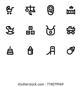 Children - Black and White Icon Set