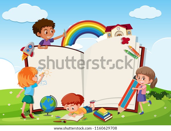 Children Blank Book Template Illustration Stock Vector (Royalty Free ...