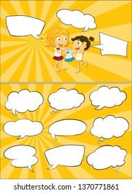 Kinder und Blindfarbenblasen-Illustration