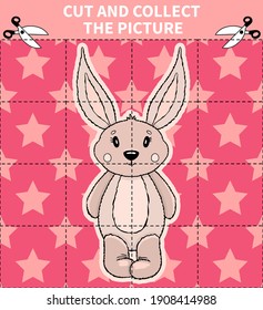 Children board animal game puzzle for preschoolers and primary school students worksheets.Page read and match for kids educational book.Vector cartoon style.