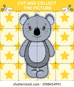 Children board animal game puzzle for preschoolers and primary school students worksheets.Page read and match for kids educational book.Vector cartoon style.