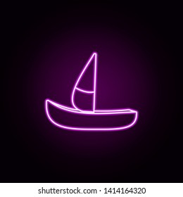 children boat neon icon. Elements of toys set. Simple icon for websites, web design, mobile app, info graphics