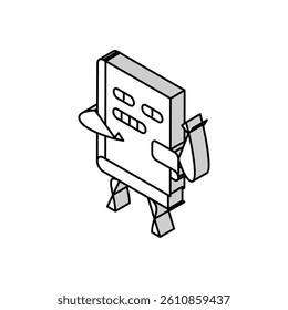 children book character isometric icon vector. children book character sign. isolated symbol illustration