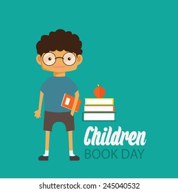 Children Book Day Illustration Vector