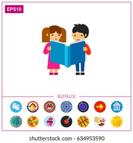 Children with Book Icon