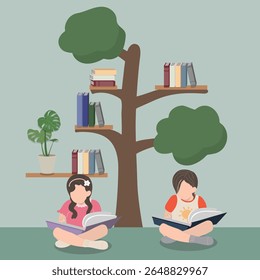 children book reading library furniture