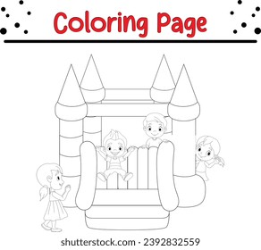children bouncy castle coloring page