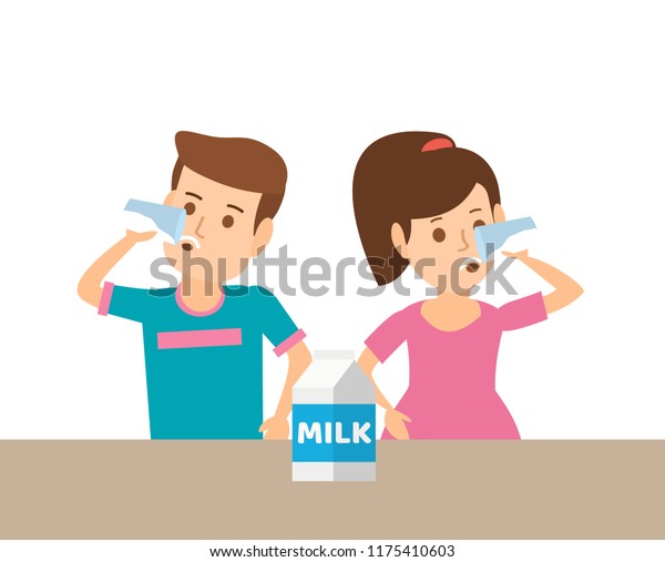 Children Boy Girl Drink Milk Glass Stock Vector (Royalty Free ...