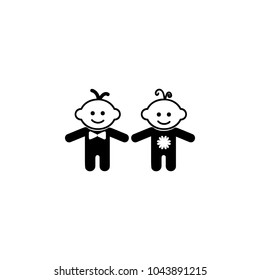 children boy and girl icon. Element of baby icon. Premium quality graphic design. Signs and symbols collection icon for websites, web design, mobile app on white background
