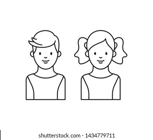 Outline Of Boy And Girl Images Stock Photos Vectors Shutterstock