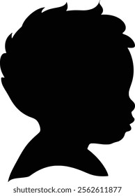 Children boy head silhouette vector for print on demand designs