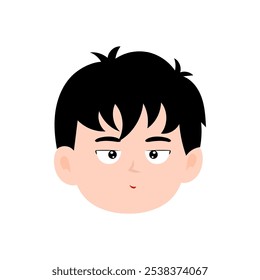 children boys emoticon cartoon. vector illustration