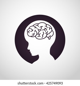 children brain logo vector