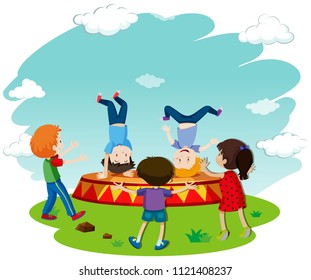 Children Breakdancing on Stage illustration