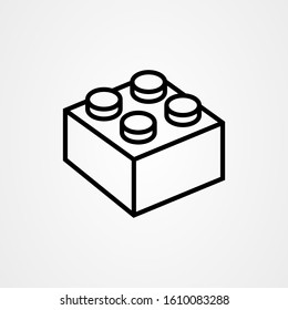 Children Brick Toys Or Building Block Icon Vector Illustration