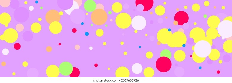 Children Bright Pastel Kids Vivid Pattern. Yellow Beige Pink Color Green Light Background. Dark Rainbow Multicolor Blue Red Wallpaper. Lavender Circles Vibrant Play Violet Purple Textile.