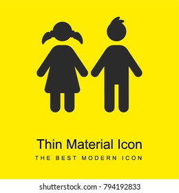 Children bright yellow material minimal icon or logo design