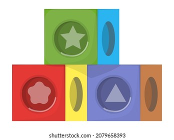 Children building blocks. Colorful cubes. Educational toys