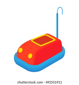 Children bumper machine icon in cartoon style isolated on white background. Attraction symbol vector illustration