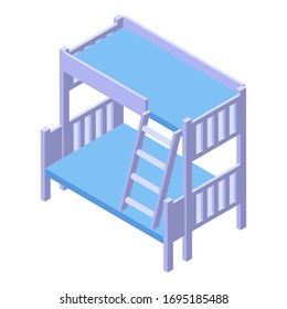 Children bunk bed icon. Isometric of children bunk bed vector icon for web design isolated on white background