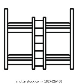 Icono de la litera para niños. Esbozar niños ligar icono vector de cama para diseño web aislado en fondo blanco