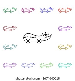 Children car line multi color style icon. Simple thin line, outline vector of toys icons for ui and ux, website or mobile application