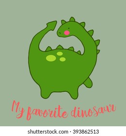 children card with cute dinosaurs