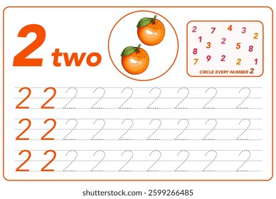 Children cards numbers. Kids Learning Material. Learning numbers, tracing number practice worksheet for kids learning. Play cards for kids learning maths. Mathematics cards for children with fruits