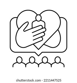 children care line icon vector. children care sign. isolated contour symbol black illustration