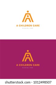 A children care logo template.