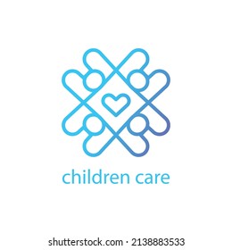 Children Care Logo Template Design