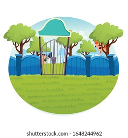 Children Caress, Feeding and Playing with Animals and Birds in Petting Zoo Park, Chicken with Chicks and Little Rabbits Walking on Field on Nature Landscape Background Cartoon Flat Vector Illustration