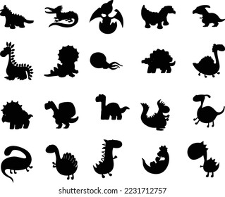 Children cartoon Animals scissors skills collection isolated vector Silhouette