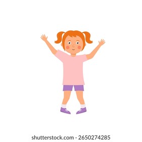 Children cartoon group jumping happy cute diverse kids standing smiling youth healthcare disability inclusive education preschool fun friendship active outdoor activities character vector design schoo