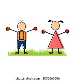 children cartoon vector
