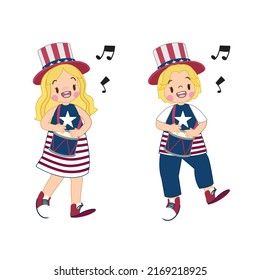 Children celebrate Independence Day in the United States.